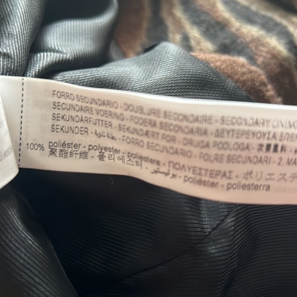 Zara Zebra Print Lined Coat with Front Pockets size XS - Picture 12 of 15